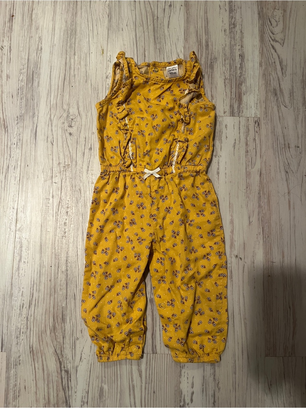 Carters Yellow Floral Baby Girls' Jumpsuit Size 12M